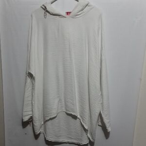 YOLLY MADE‎ IN ITALY White Hooded Popover Coverup